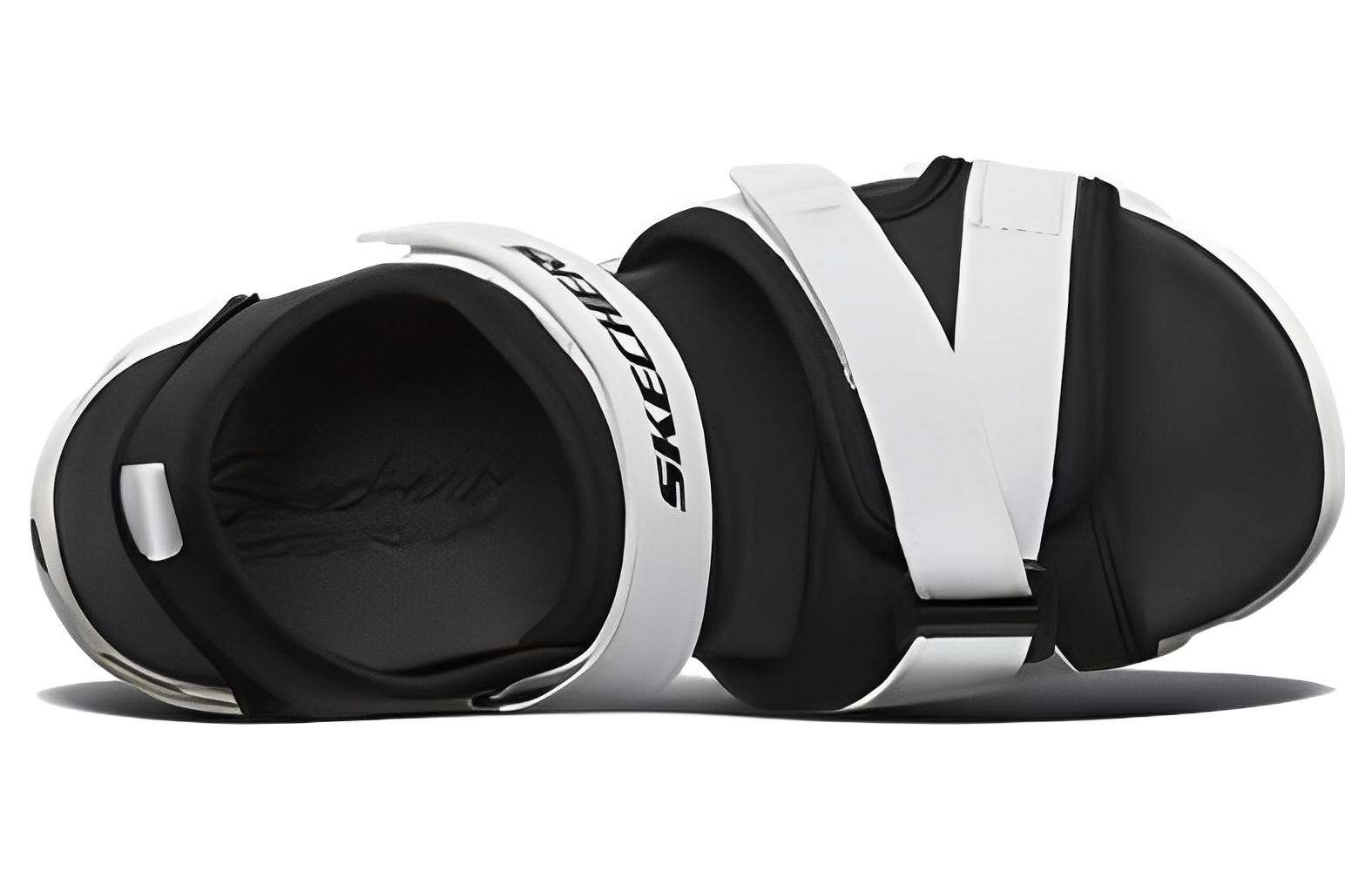 Shop Skechers D'lites 2.0 潮流百搭魔術貼運動涼鞋 女款 黑白