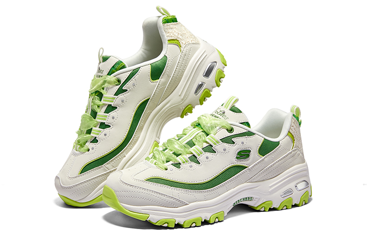 Shop Skechers 蕾絲熊 2.0 舒適百搭 耐磨透氣 低筒 老爹鞋 女款 白綠