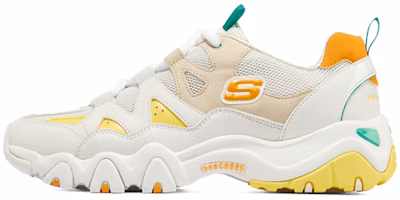 (Women) Skechers D'lites 2.0 'White Orange Yellow' 896091-WMLT (Women) Skechers D'lites 2.0 'White Orange Yellow' 896091-WMLT