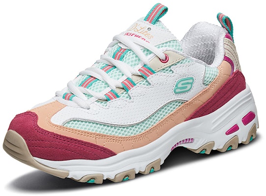 (Women) Skechers D'lites 2.0 Chance White/Green/Pink 13146-WMLT Lookbook (Women) Skechers D'lites 2.0 Chance White/Green/Pink 13146-WMLT