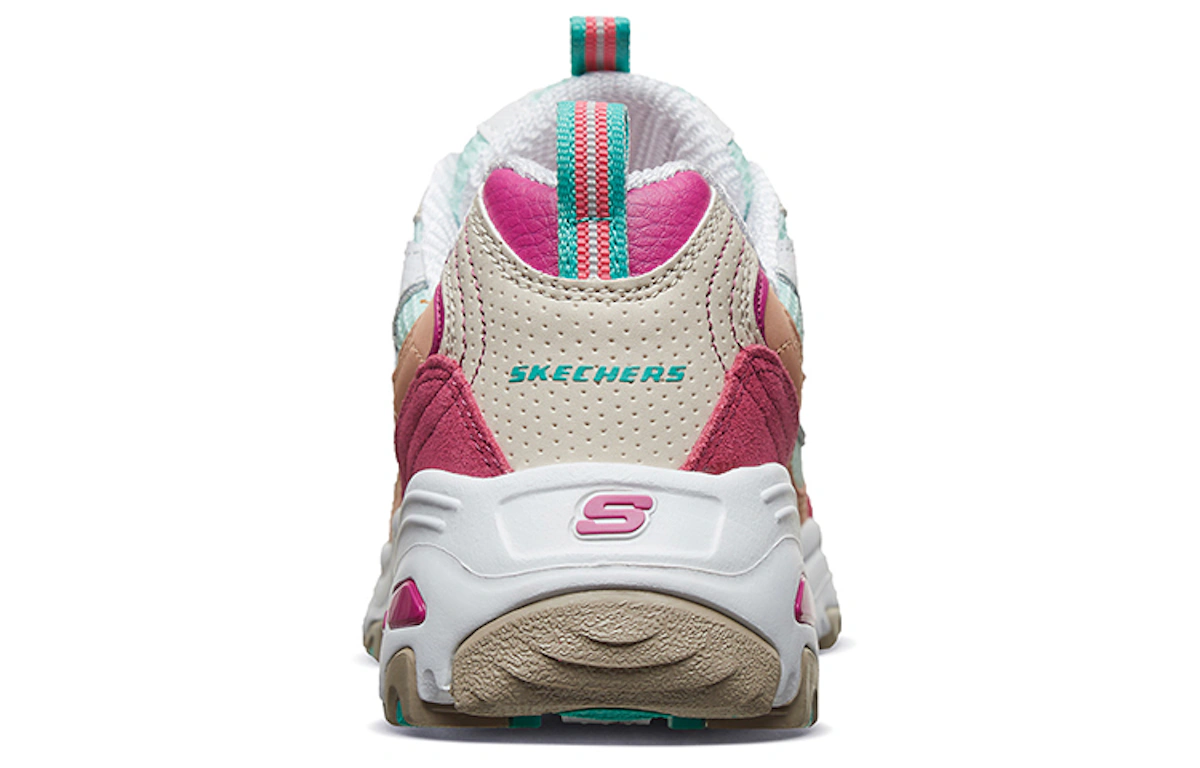 (Women) Skechers D'lites 2.0 Chance White/Green/Pink