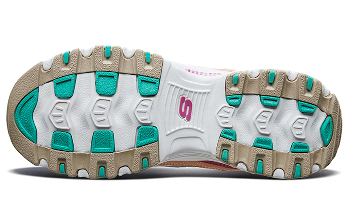 (Women) Skechers D'lites 2.0 Chance White/Green/Pink