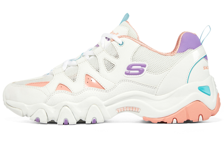 (W) Skechers D'Lites 2.0 'White Pink Purple'