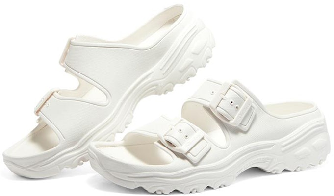 Skechers D'Lites 2.0 輕質休閒拖鞋 女款 白色 Lookbook Skechers D'Lites 2.0 輕質休閒拖鞋 女款 白色