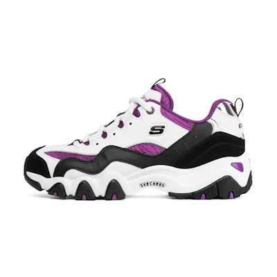 (W) Skechers D'lites 2.0 Sports Shoes White/Purple/Black