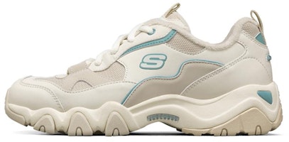 (Women) Skechers D lites 2.0 Running Shoes White/Brown/Blue 66666313-NAT (Women) Skechers D lites 2.0 Running Shoes White/Brown/Blue 66666313-NAT