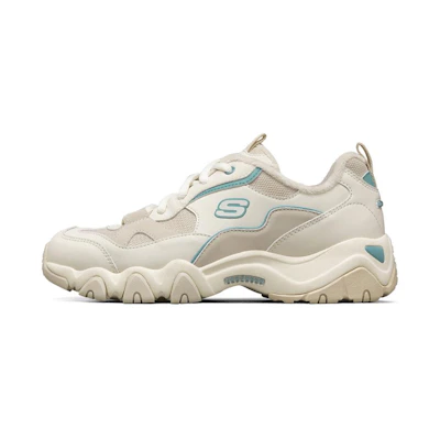 (W) Skechers D lites 2.0 Running Shoes White/Brown/Blue