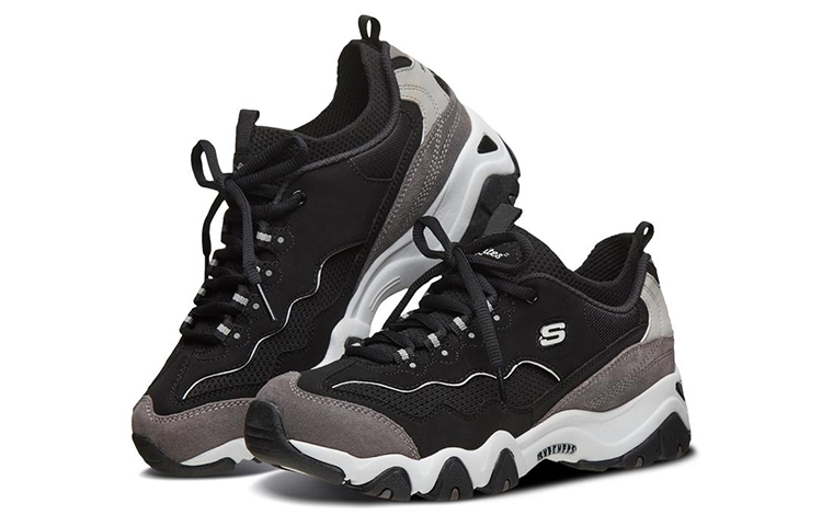 Lookbook (W) Skechers D''Lites 2.0 Low-Top Laufschuhe Schwarz/Grau 88888375-BKGY