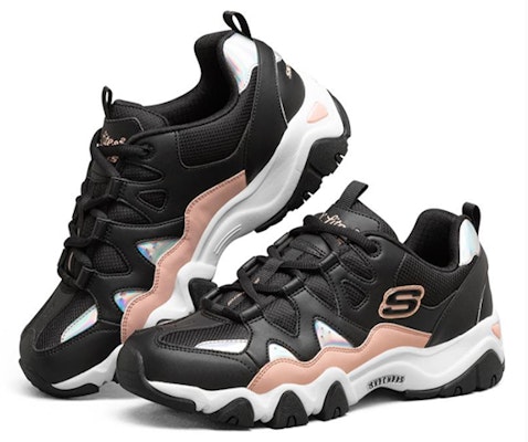 (Women) Skechers D'lites 2.0 Low-top Running Shoes Black/White/Pink 66666312-BKPK Lookbook (Women) Skechers D'lites 2.0 Low-top Running Shoes Black/White/Pink 66666312-BKPK