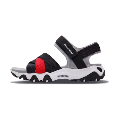 (W) Skechers D'Lites 2.0 Sandal 'Black Red'