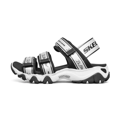 (W) Skechers D'Lites 2.0 Sandals 'Black White'