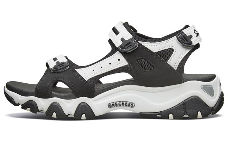 (W) Skechers D Lites 2.0 Sandals 'Black White'