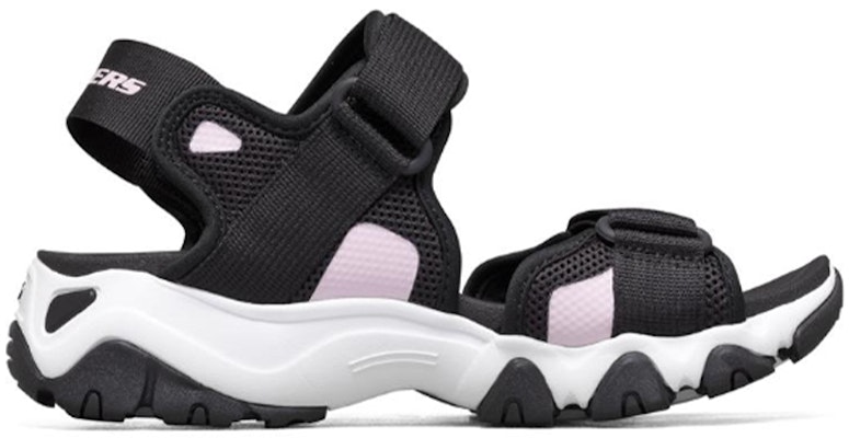 (W) スケッチャーズ D'Lites 2.0 サンダル 黒/ピンク 66666297-BLK Order (W) スケッチャーズ D'Lites 2.0 サンダル 黒/ピンク 66666297-BLK