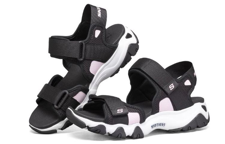 Lookbook Skechers D‘Lites 2.0 休閒簡約涼鞋 女款 黑粉