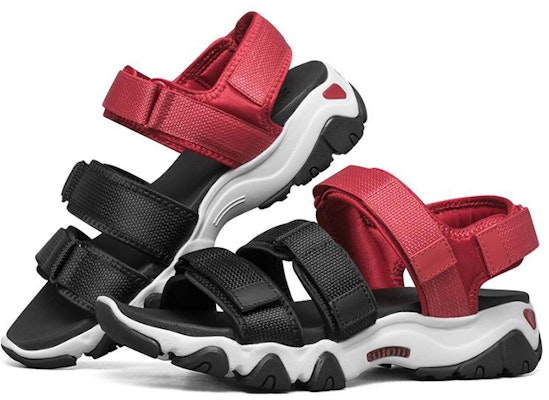 (W) Skechers D'Lites 2.0 Sandal Hitam/Merah/Putih 66666284-BKRD Lookbook (W) Skechers D'Lites 2.0 Sandal Hitam/Merah/Putih 66666284-BKRD