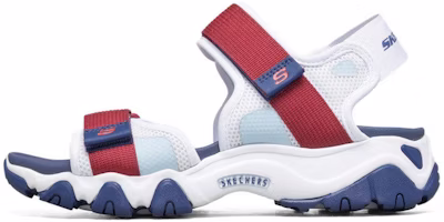 (Women) Skechers D'Lites 2.0 Sandals Blue/White/Red 66666297-WNVR (Women) Skechers D'Lites 2.0 Sandals Blue/White/Red 66666297-WNVR