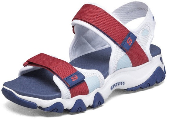 (W) Skechers D'Lites 2.0 Sanda Biru/Putih/Merah 66666297-WNVR Lookbook (W) Skechers D'Lites 2.0 Sanda Biru/Putih/Merah 66666297-WNVR
