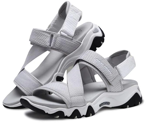 (W) Skechers D''Lites 2.0 Sandalen Grijs/Wit 88888181-LGW Lookbook (W) Skechers D''Lites 2.0 Sandalen Grijs/Wit 88888181-LGW