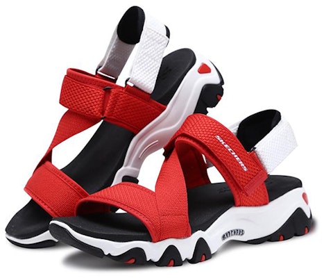 Skechers D‘Lites 2.0 休閒涼鞋 女款 紅 Lookbook Skechers D‘Lites 2.0 休閒涼鞋 女款 紅