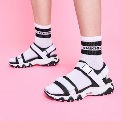 (W) Skechers D''Lites 2.0 Sandalen Wit 88888160-WBK Sizing (W) Skechers D''Lites 2.0 Sandalen Wit 88888160-WBK