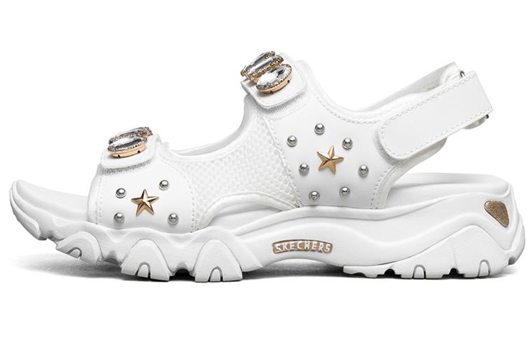 (W) Skechers D'Lites 2.0 Simple and Stylish Sandals White