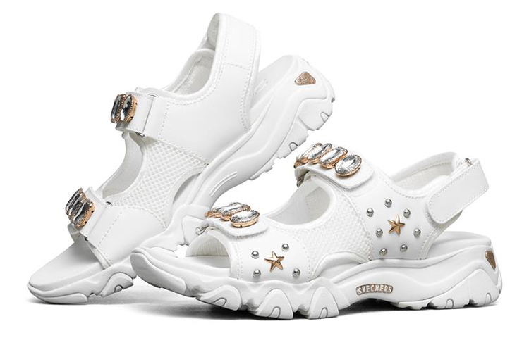 (W) Skechers D'Lites 2.0 Simple and Stylish Sandals White 圖 3
