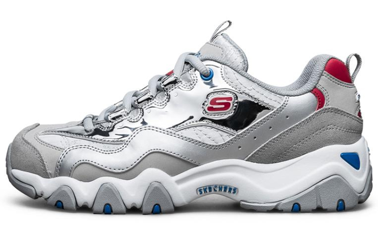 (W) Skechers D'lites 2.0 Sports Shoes Silver/Grey/White