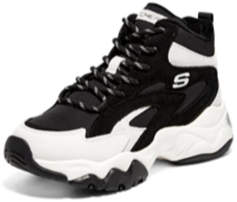 Skechers D‘LITES 3.0 柔軟舒適 防滑耐磨保暖 中筒 老爹鞋 女款 黑白 Lookbook Skechers D‘LITES 3.0 柔軟舒適 防滑耐磨保暖 中筒 老爹鞋 女款 黑白