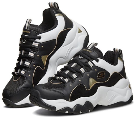 (W) Skechers D'lites 3.0 Sepatu Hitam/Putih/Emas 88888374-BKGD Lookbook (W) Skechers D'lites 3.0 Sepatu Hitam/Putih/Emas 88888374-BKGD