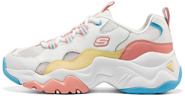 (Women) Skechers D'Lites 3.0 Low-tops Sport Shoes Multi-color 'White Pinkred Blue' 896008-WPBL (Women) Skechers D'Lites 3.0 Low-tops Sport Shoes Multi-color 'White Pinkred Blue' 896008-WPBL