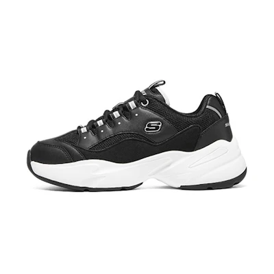 (W) Skechers D'Lites 3.0 'Cousin Black White'