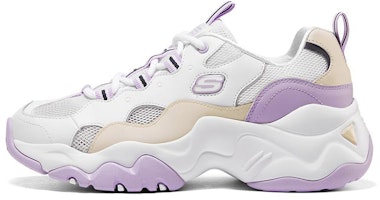 (Women) Skechers D'Lites 3.0 low running Shoes White/Purple 896008-WLV (Women) Skechers D'Lites 3.0 low running Shoes White/Purple 896008-WLV
