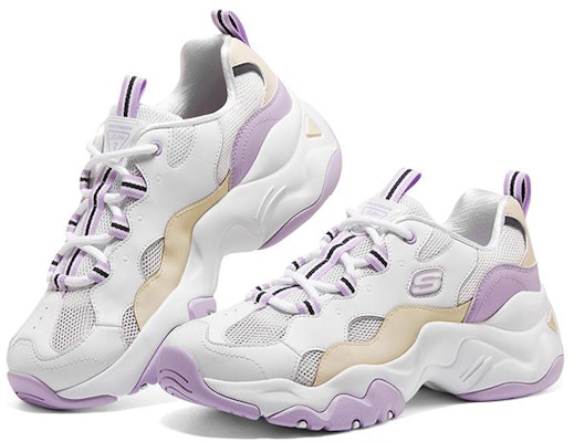(Women) Skechers D'Lites 3.0 low running Shoes White/Purple 896008-WLV Lookbook (Women) Skechers D'Lites 3.0 low running Shoes White/Purple 896008-WLV