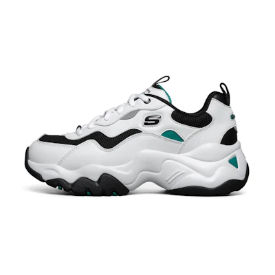 (W) Skechers D'Lites 3.0 'Black White Green'