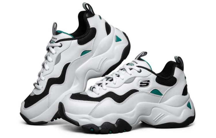 (W) Skechers D'Lites 3.0 'Black White Green' 圖 3