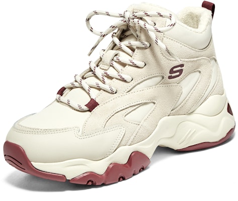 (Women) Skechers D'lites 3.0 'White Burgundy' 167595-BURG 1