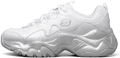 (Women) Skechers D Lites 3.0 Low-Top Sneakers White/Silver 149256-WSL (Women) Skechers D Lites 3.0 Low-Top Sneakers White/Silver 149256-WSL