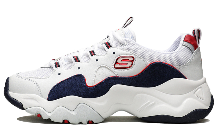 (W) Skechers D'Lites 3.0 Zenway Low-Top Running Shoes White/Blue/Red