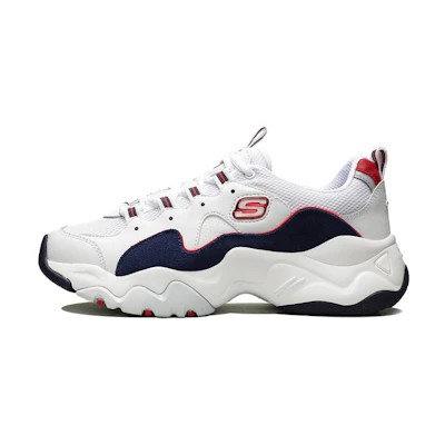 (W) Skechers D'Lites 3.0 Zenway Low-Top Running Shoes White/Blue/Red