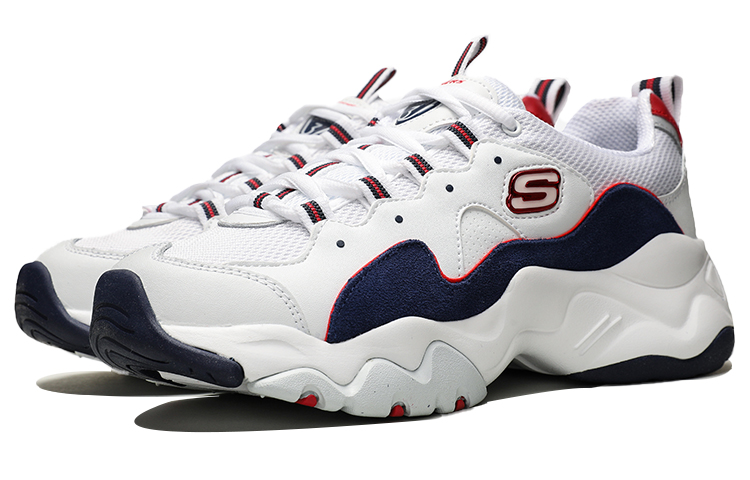(W) Skechers D'Lites 3.0 Zenway Low-Top Running Shoes White/Blue/Red 圖 3
