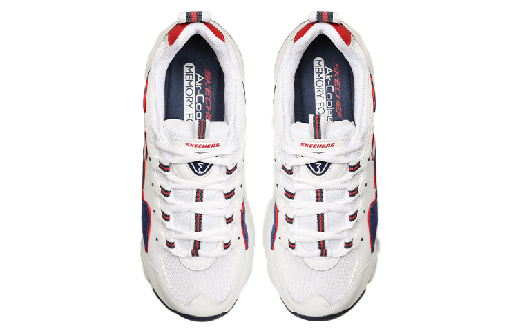 (W) Skechers D'Lites 3.0 Zenway Low-Top Running Shoes White/Blue/Red 圖 4