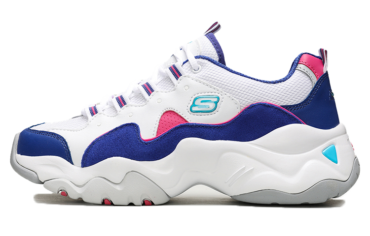 (Women) Skechers D'Lites 3.0 Zenway Low-Top Sneakers White/Blue 12955-WBLP