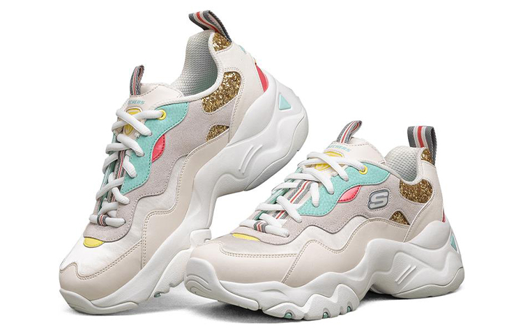 Lookbook (W) Skechers D''Lites 3.0 Lage Daddy Sneakers Wit 896001-WMLT