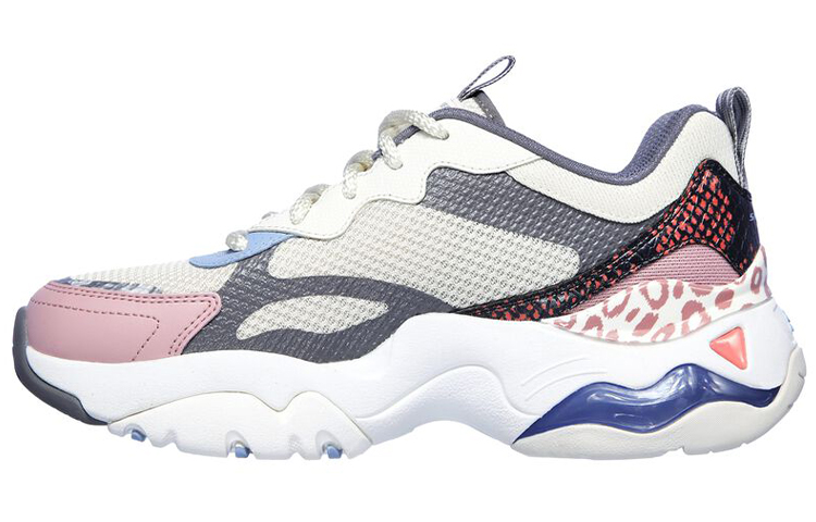 (Women) Skechers D'Lites 3.0 Low-Top Running Shoes White/Grey/Pink 149260-NTMT