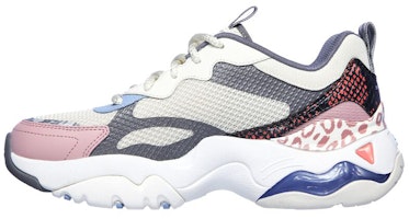 (Women) Skechers D'Lites 3.0 Low-Top Running Shoes White/Grey/Pink 149260-NTMT (Women) Skechers D'Lites 3.0 Low-Top Running Shoes White/Grey/Pink 149260-NTMT