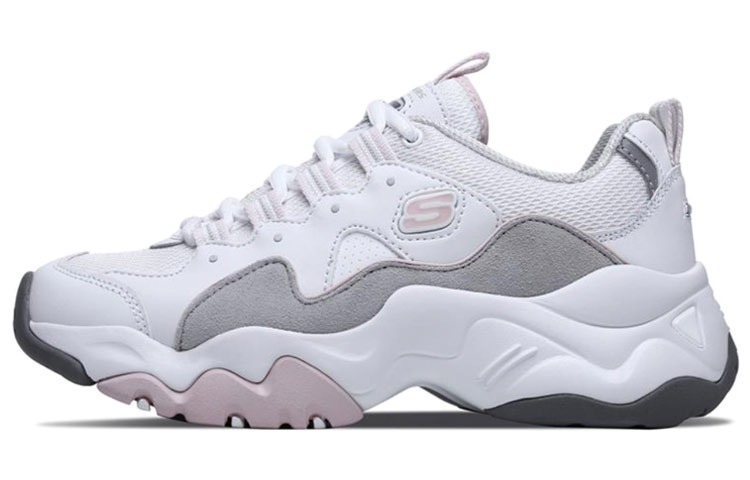 (W) Skechers D'Lites 3.0 Low-top Running Shoes White/Pink/Gray