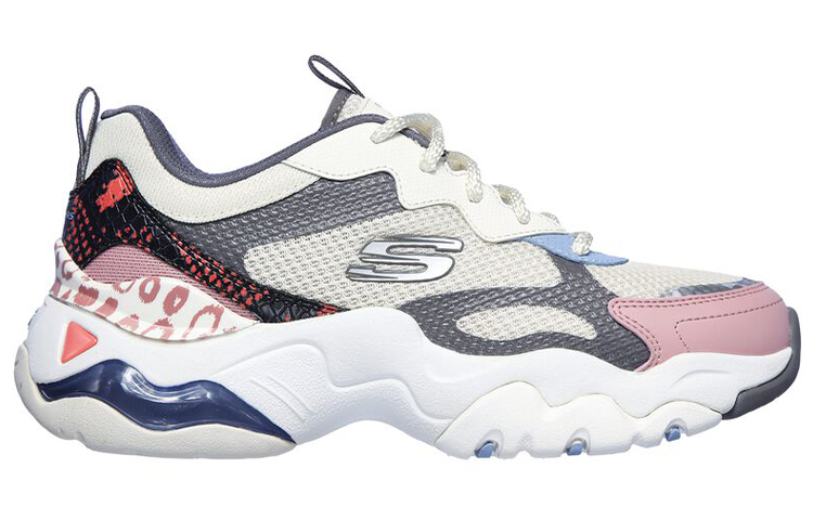 Order (W) Skechers D'Lites 3.0 女士低帮跑步鞋 白/灰/粉色 149260-NTMT
