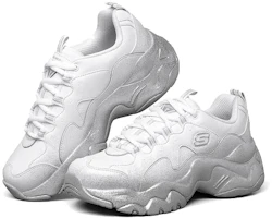 Lookbook (Women) Skechers D Lites 3.0 Low-Top Sneakers White/Silver 149256-WSL