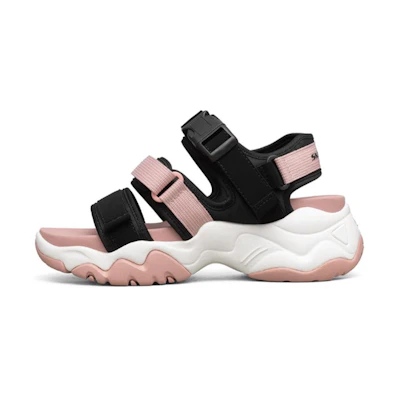 (W) Skechers D'Lites 3.0 Sandals Black/Pink