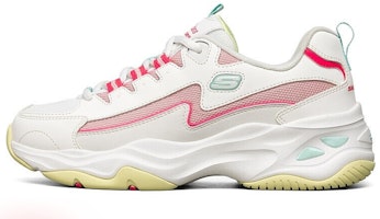 (Women) Skechers D'lites 4.0 Low-Top Sneakers White/Pink/Yellow 149491-WMLT (Women) Skechers D'lites 4.0 Low-Top Sneakers White/Pink/Yellow 149491-WMLT